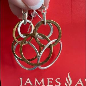 RETIRED James Avery Cascading Circle Ear Hooks - Sterling Silver & Bronze